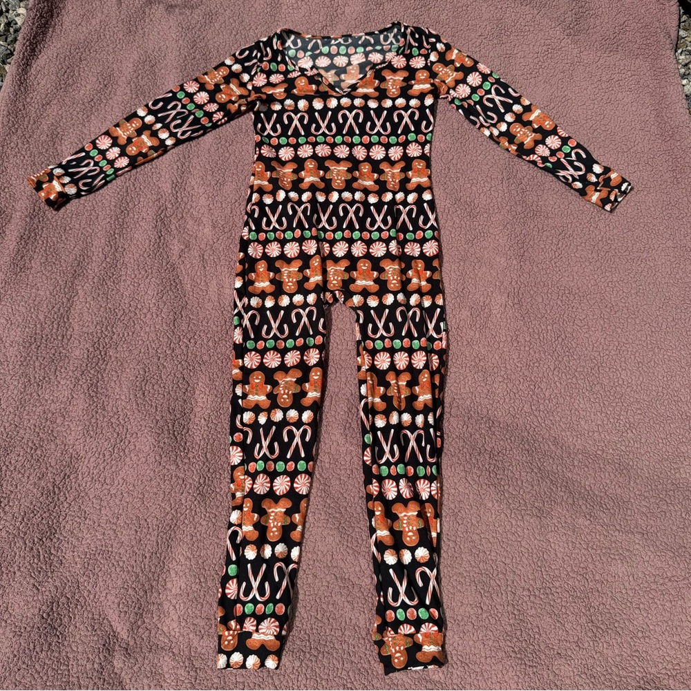 Festive Gingerbread Pajama One Piece